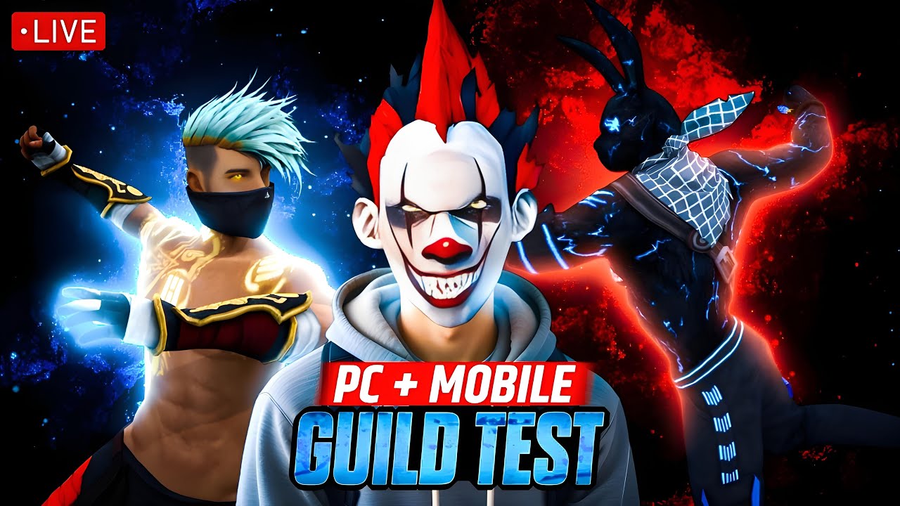 Free Fire Live Guild Testing 🪅|| 1v2 Guild Test live 💯 FF LIVE GUILD TEST || GUILD TEST LIVE || FF