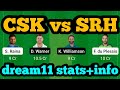 CSK vs SRH Dream11|CSK vs SRH Dream11 Prediction|CSK vs SRH Dream11 Team|
