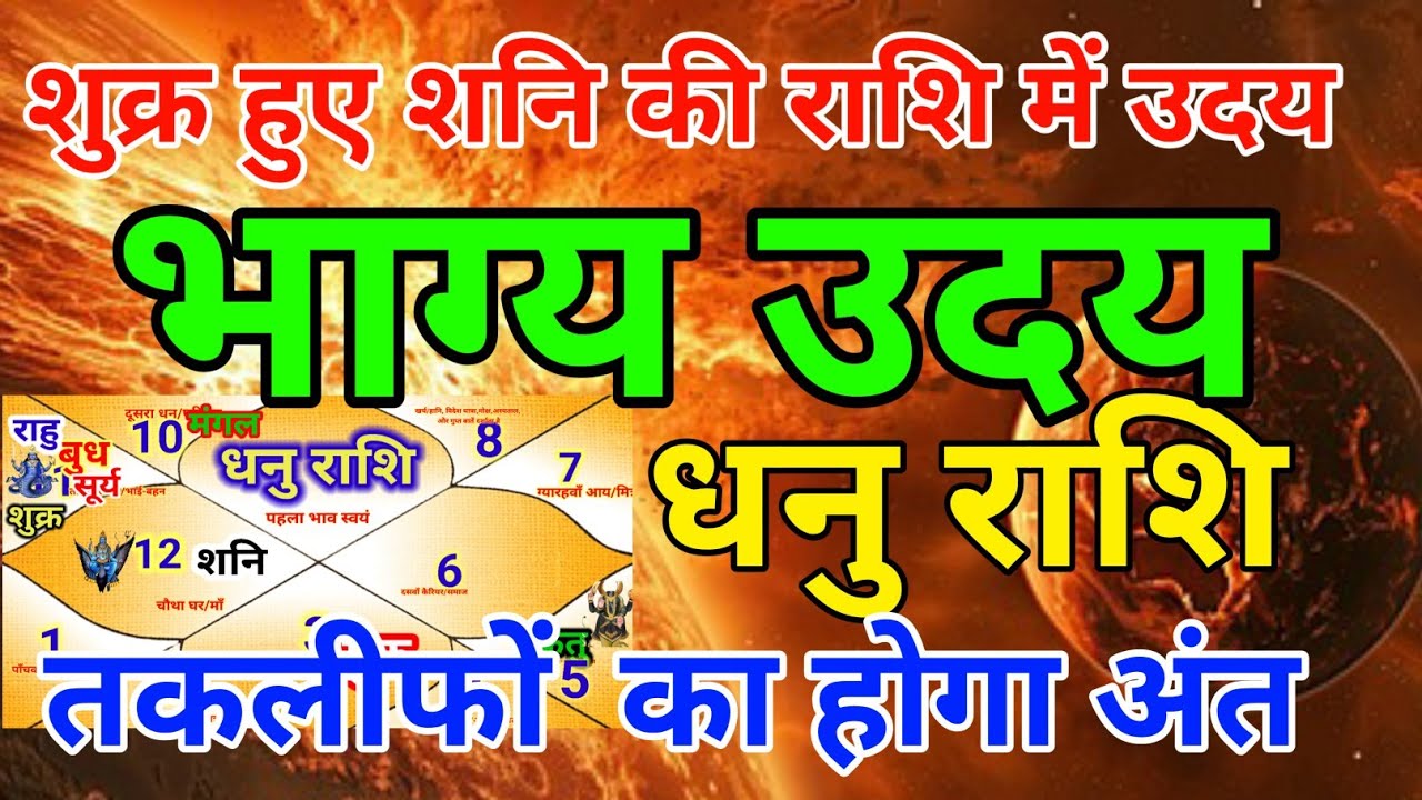 धनु राशि वालों शुक्र हुए शनि की राशि में उदय भाग्य उदय तकलीफ हो का होगाअंत.Dhanurashi 