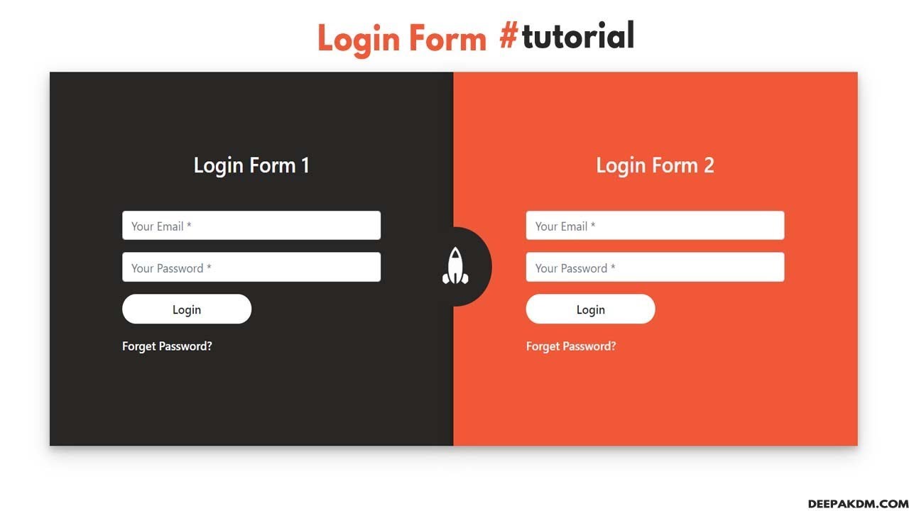 Responsive Login Form Just by Using HTML/CSS/Bootstrap - Web Design Tutorial
