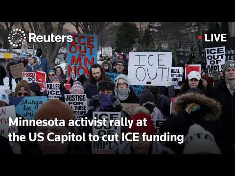 LIVE: Minnesota activist rally at the US Capitol to cut ICE funding