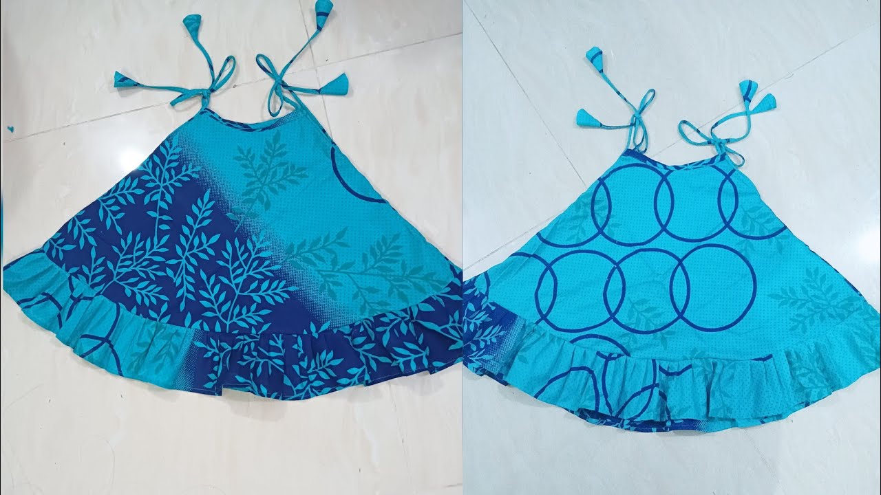 baby dress design with rope on the shoulders. - YouTube