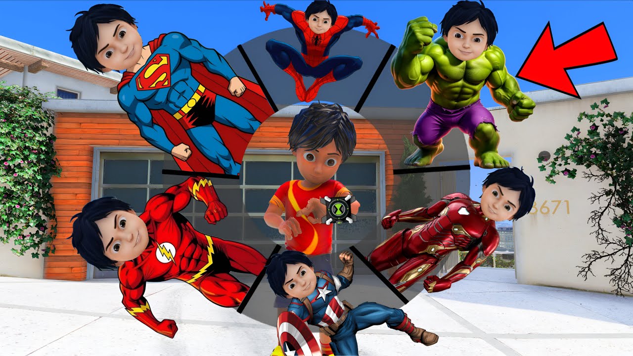 Shiva Playing As A Every CARTOON AVENGERS SUPERHERO IN GTA 5 | Gta 5 Little Singham