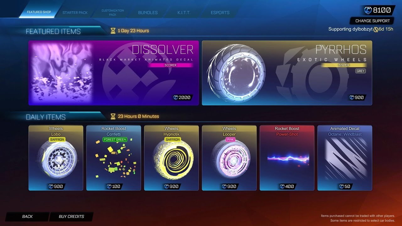 K.I.T.T & DISSOLVER DECAL IN ITEM SHOP - 18.05.2022.