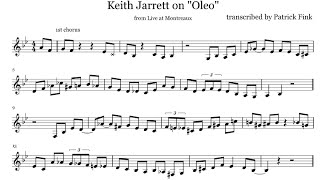 Keith Jarrett - Oleo Transcription