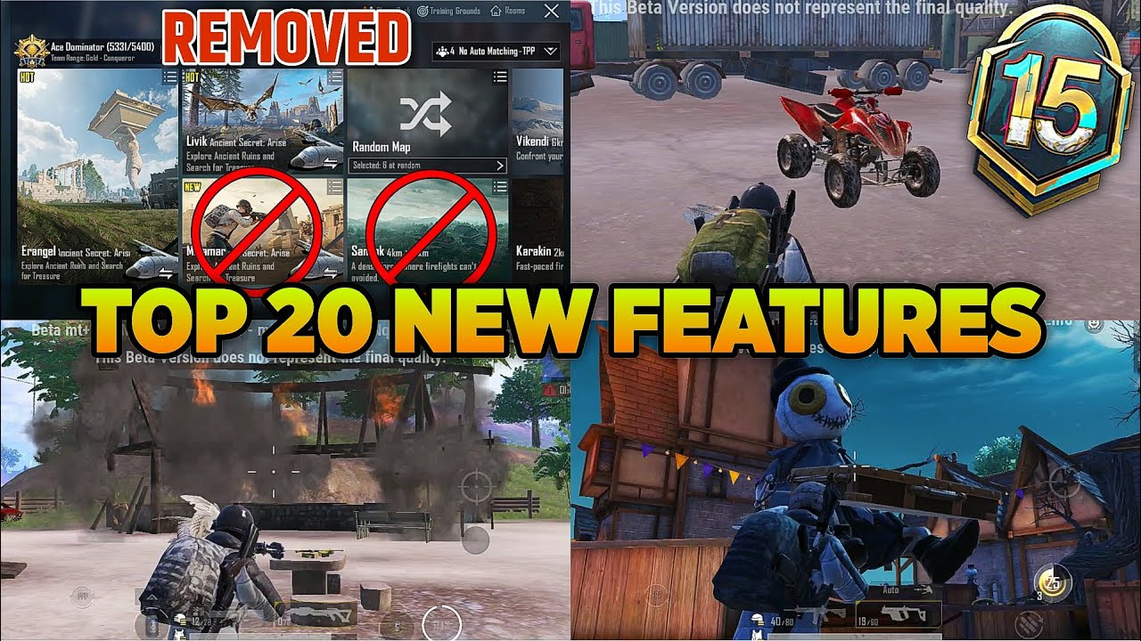 TOP 20 NEW UPDATE FEATURES | 2.2 UPDATE PATCH NOTE | MIRAMAR & SANHOK MAPS REMOVED 😱
