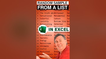 Excel Random Sample From a List - #shorts - Episode S0030