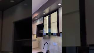 Kitchen Cabinet in Sungai Penchala. 4G Glass Door mix colour. Quartz Stone Table Top. Kitchen Cabinet in Sungai Penchala. 4G Glass Door mix colour. Quartz Stone Table Top.