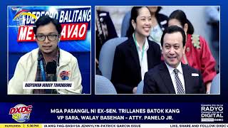 MGA PASANGIL NI EX-SEN. TRILLANES BATOK KANG VP SARA, WALAY BASEHAN - ATTY. PANELO JR.