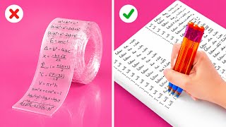 Классные школьные лайфхаки 🎒✨ Креативные идеи DIY для умных студентов от 123 GO! LIKE