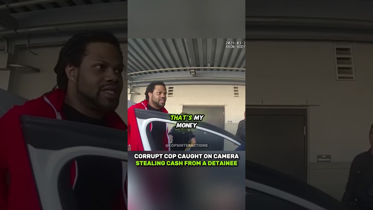 Коррумпированный полицейский попал на камеру во время кражи денег у задержанного
