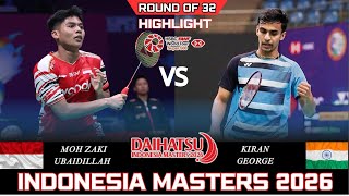 Moh Zaki UBAIDILLAH (INA) vs Kiran GEORGE (IND)[MS] R32 | Indonesia Masters 2026 Badminton