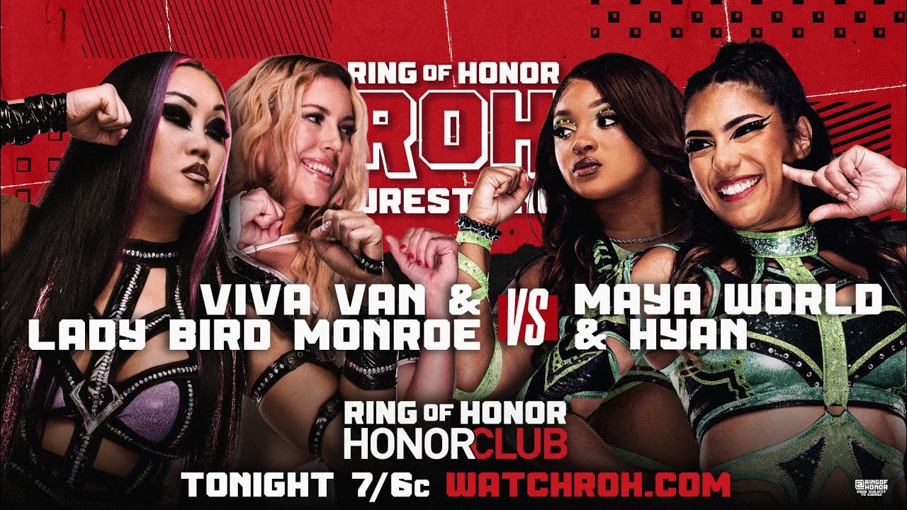 Viva Van & Lady Bird Monroe vs Hyan & Maya World at Ring of Honour HonoClub full match 