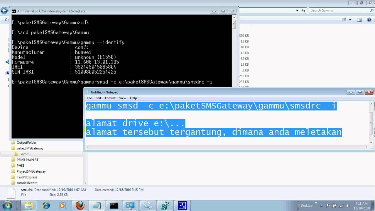 install GAMMU untuk SMSGateway