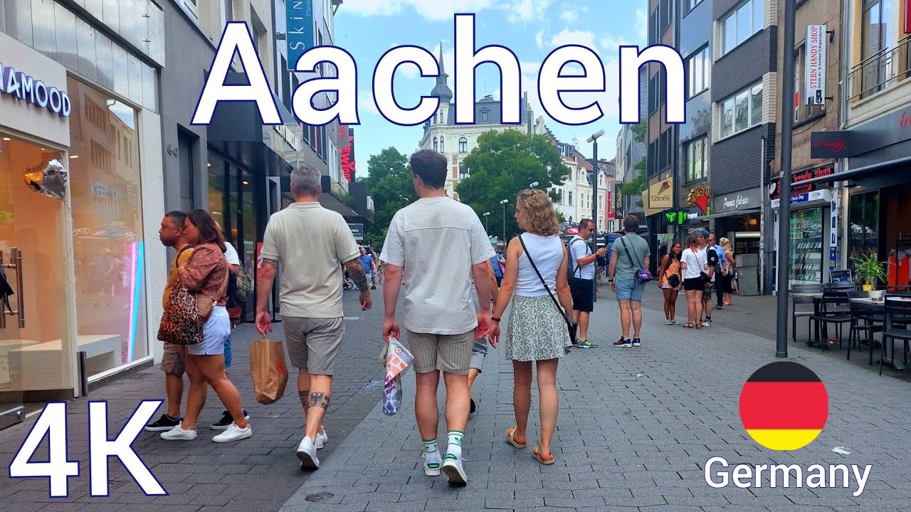 Aachen Germany , Tour in Aachen 4k 60fps (☀️2023)