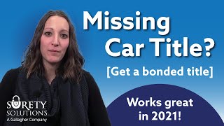 Lost car title? Car with no title? [How to get a bonded title]