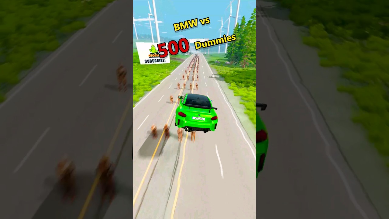 Cars vs 500 Dummies 🚘 BeamNG.drive  #shorts #beamngdrive  #simulator