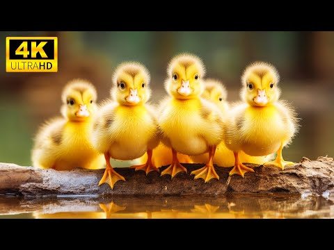 Baby Animals 4K (60FPS) - Beautiful And Colorful Baby Animals In The World With Relaxing Music