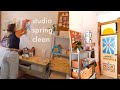 Spring clean  reset my art studio with me  studio tour
