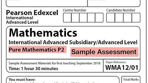 Edexcel IAL Maths - P2 - Sample Assessment