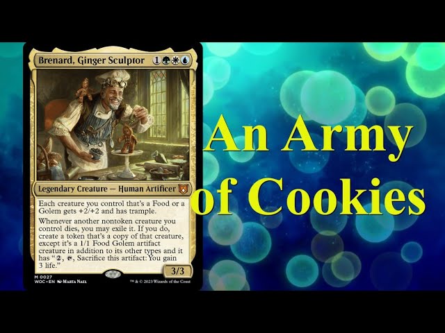 mtg brenard ginger sculptor commander deck Magic The Gathering - Wilds of Eldraine - Each creature you control thats a Food or a Golem gets +2/+2 and has trample Brenard, Ginger Sculptor EDH Deck
