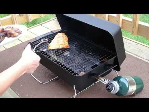Salmon and Lamb using Char Broil 190 Tabletop Gas Grill Model 465133010