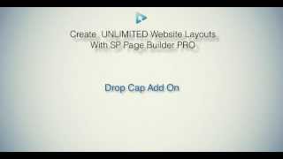 SP Pagebuilder Pro Tutorial - Drop Cap Add on