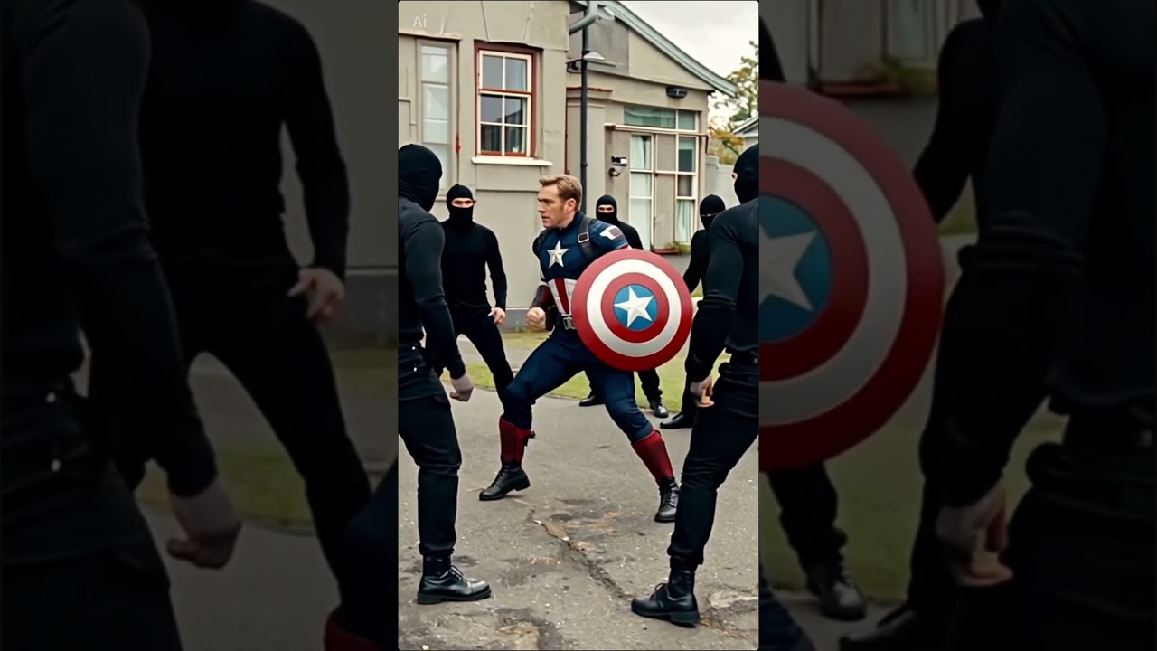 Captain america fights criminals!🤯 