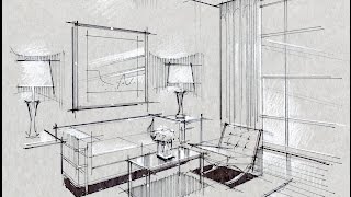 Tutorial - Hand Rendering, Make Perspective from Image, Living, 160211 Net Worth