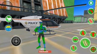 Frog Rope Spider Superhero - Spider Destroy Police Helicopter | Android GamePlay screenshot 2