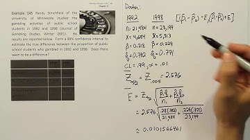 Interval Estimate for the Difference between Two Population Proportions, Example 145