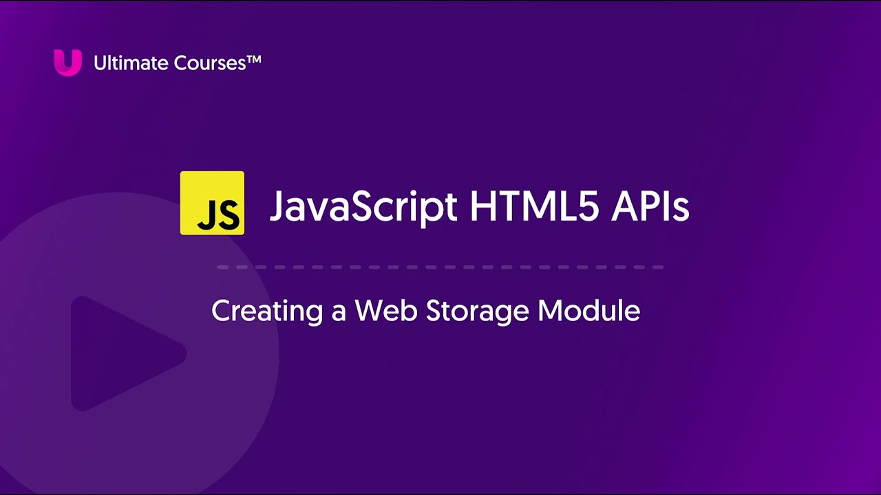 25 Creating a Web Storage Module