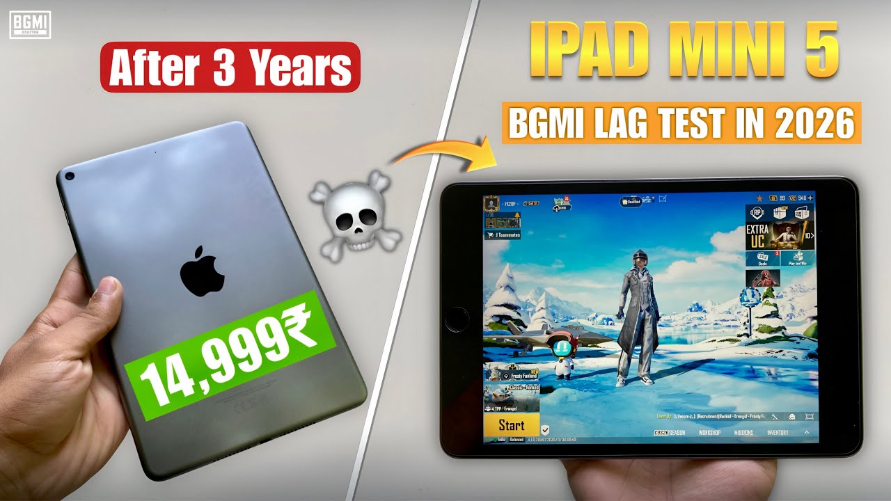 Ipad mini 5 BGMI lag test after 3 years! With Full Handcam in 2026 🔥