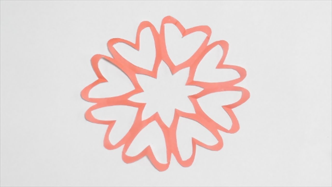 かわいい ハートの花びら 簡単な切り方 おりがみ 切り紙 Origami ビルゲッツの折り紙 Youtube
