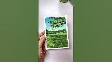 Gouache Painting Meadow | Painting Landscape Grass