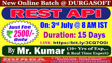 REST API Online Training @ DURGASOFT