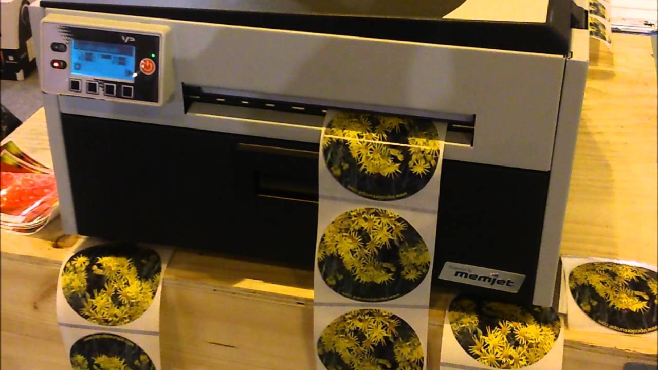 VP700 Colour Label Printer on round labels YouTube