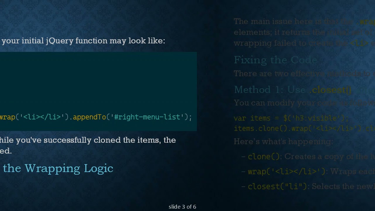 How to Extract Text from Header Tags and Append to List Using jQuery
