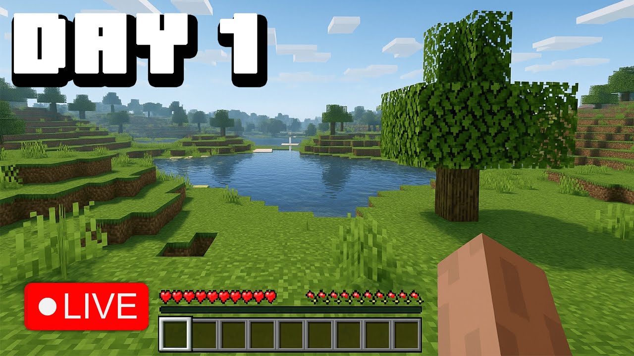 Starting My FOREVER WORLD | Day 1 | Hardcore World #minecraft - YouTube