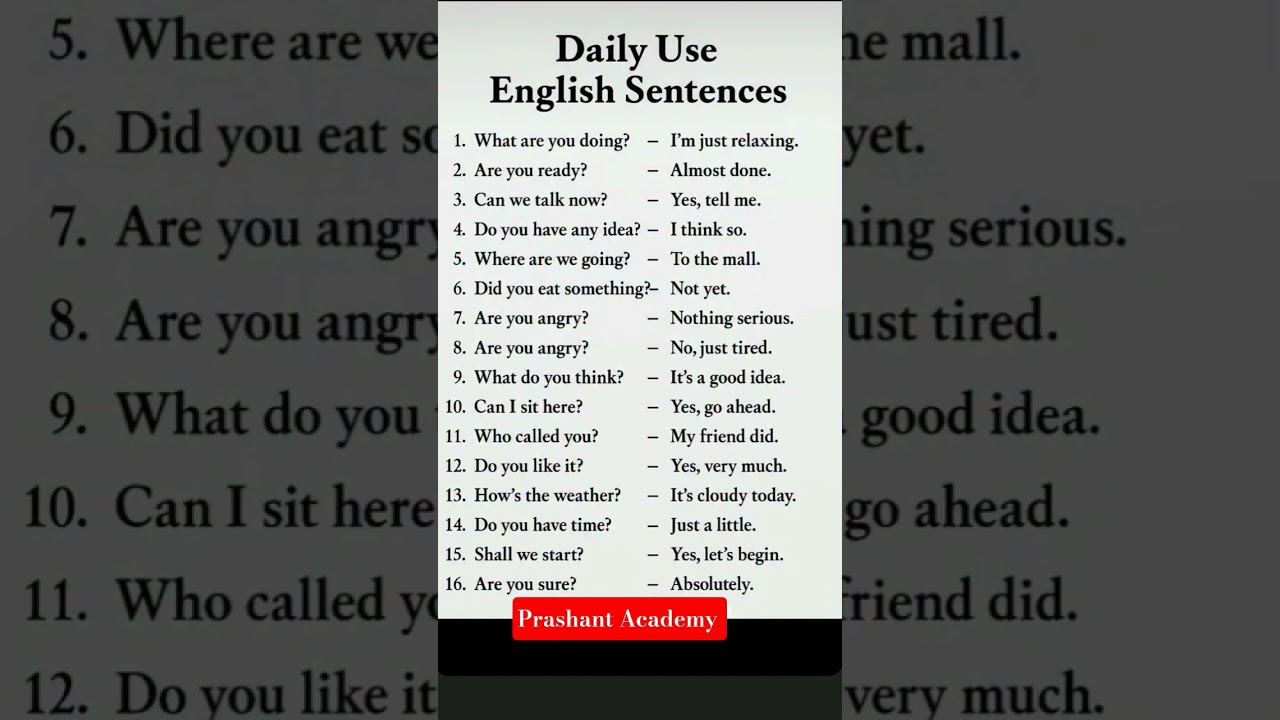 daily use English sentences|| english speaking course|| daily english practice|| speaking english