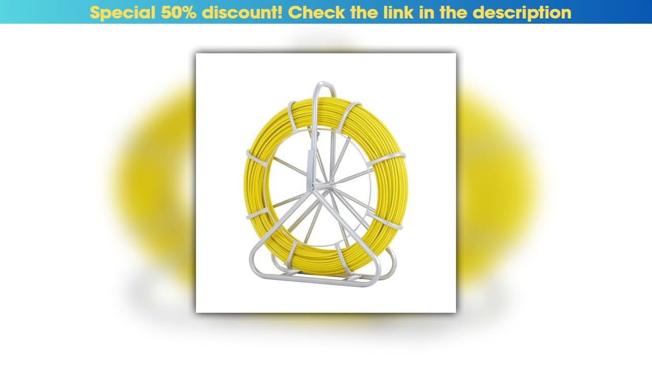 Top Fish Tape Fiberglass 656 ft 1 4 inch Duct Rodder Fishtape Wire Puller Cable Running Rod with St