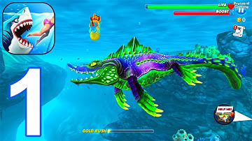 Hungry Shark World - Gameplay Walkthrough Part 1 Mr Snappy Draco Skin Maxed (iOS,Android)