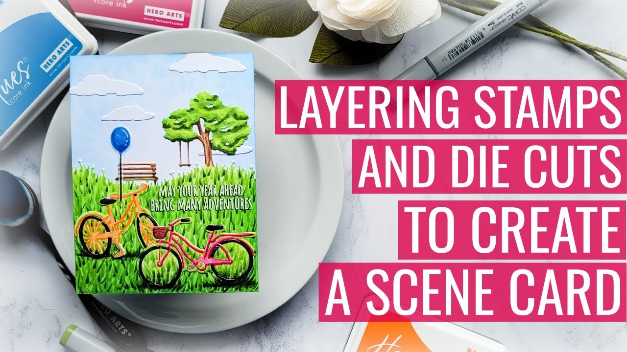 Layering Stamps and Die Cuts to Create a Scene Card: Fun Memories - YouTube