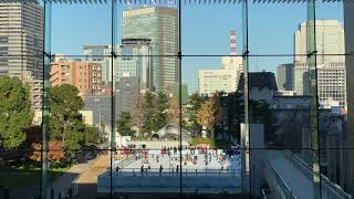 東京ミッドタウンからスケートリンクを見る 檜町公園