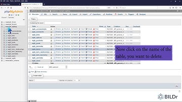 35 How to delete database table via phpMyAdmin in cPanel