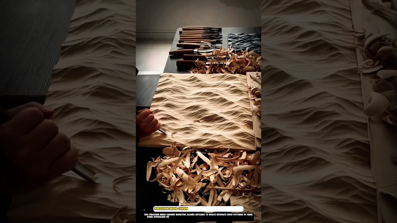 Precision wood carving worktool for wave pattern design