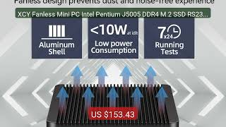 XCY Fanless Mini PC Intel Pentium J5005 DDR4 M.2 SSD RS232/48... — Amazing Value 2026 | Must Have!