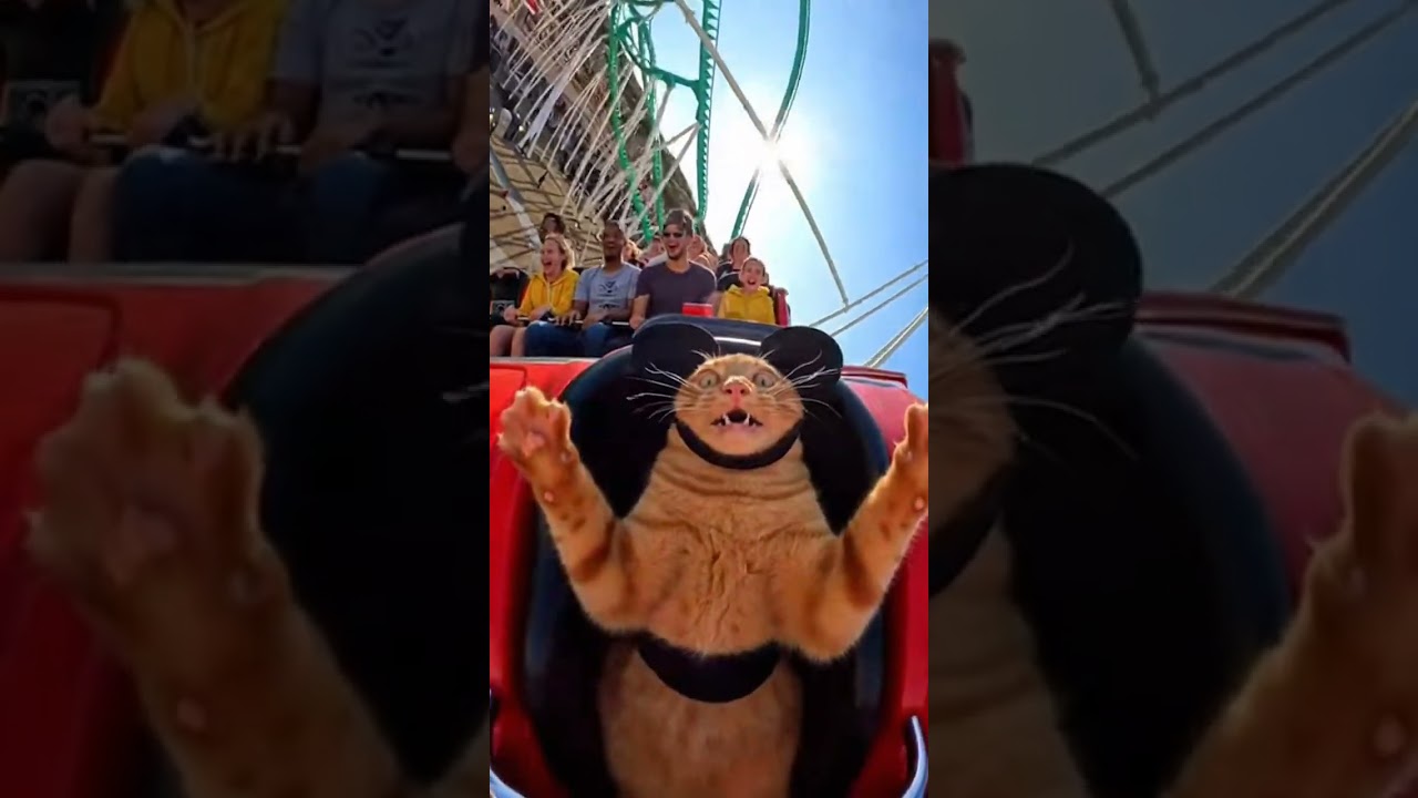 Epic Cat Coaster Ride: Orange Tabby Goes Wild in POV Adventure!