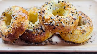 Cottage cheese bagels with filling! 🥯🧀🌶️