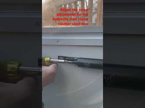 DIY How to adjust the hydraulic door closer for storm door #diy #how  #shortvideo #shorts  #short